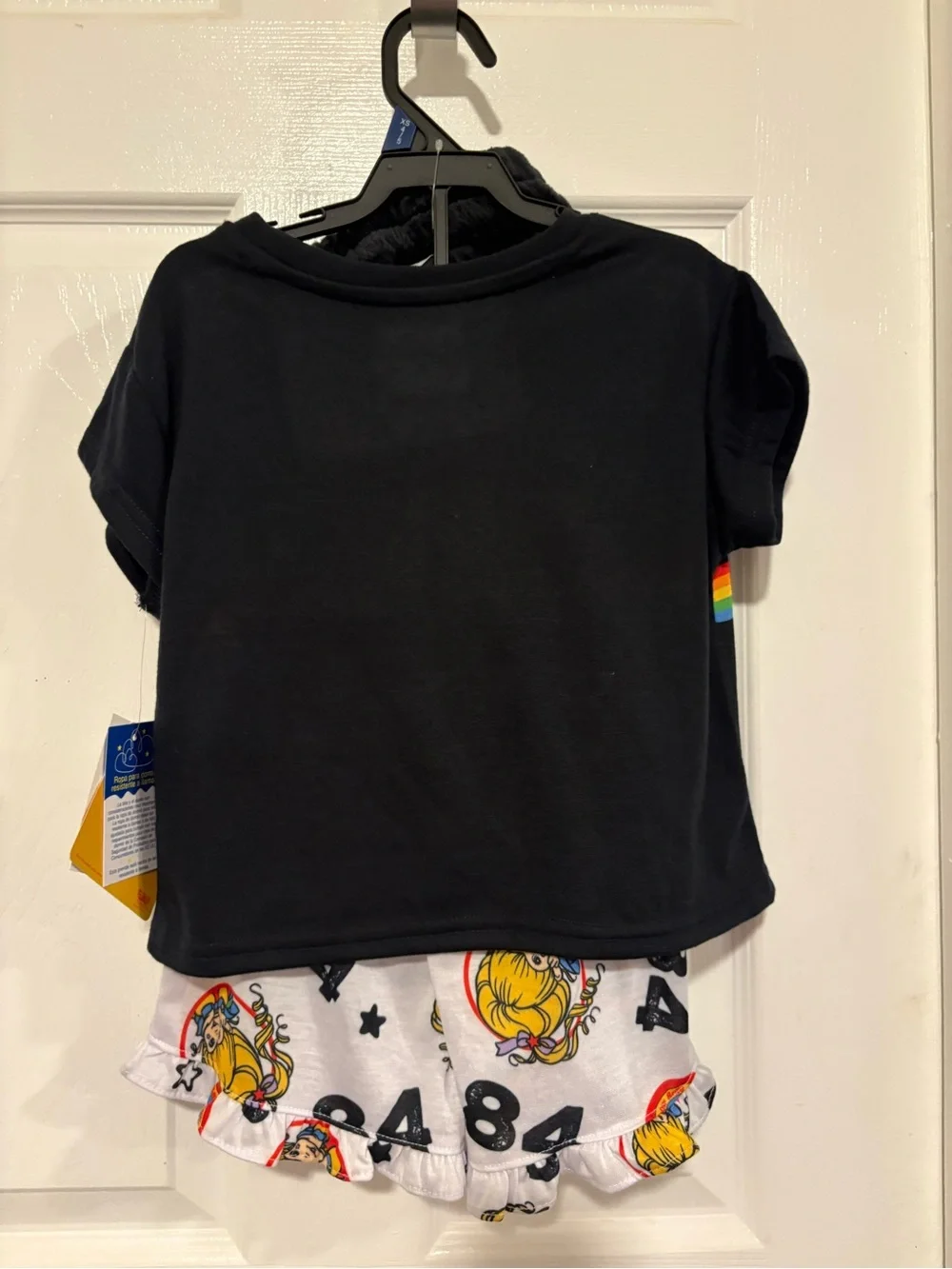 Rainbow Brite Black Short Sleeve Pajama Set XS 4/5